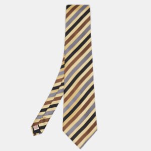 Brioni Multicolor Diagonal Striped Silk Traditional Tie