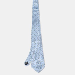Brioni Blue Patterned Silk Tie