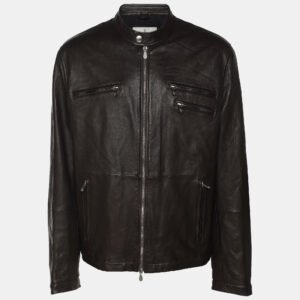 Brunello Cucinelli Brown Leather Jacket M
