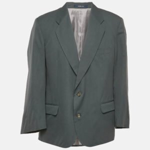 Burberry Prorsum Dark Grey Gabardine Single Breasted Blazer XXXL