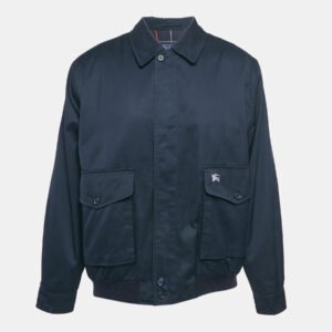 Burberry Prorsum Vintage Navy Blue Cotton Blend Zip-Up Jacket L