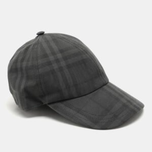 Burberry Grey Smoked Check Canvas Baseball Cap