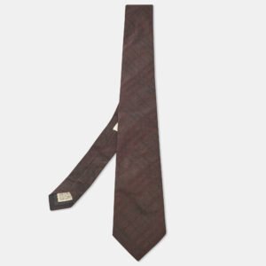 Burberry Burgundy Checks Wool & Silk Tie