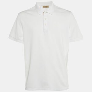 Burberry White Cotton Hartford Polo T-Shirt XXL