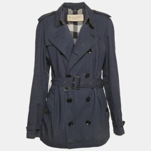 Burberry Black Cotton Double Breasted Jacket M