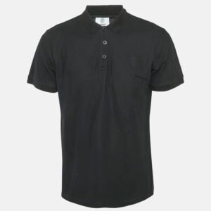 Burberry Black Logo Embroidered Cotton Polo T-Shirt L