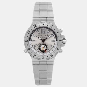 Bvlgari Silver Stainless Steel Diagono GMT40S Automatic Men's Wristwatch  40 mm