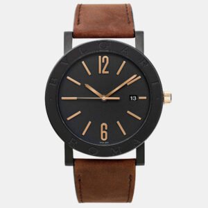 Bvlgari Black Stainless Steel Solotempo 103219 Automatic Men's Wristwatch 41 mm