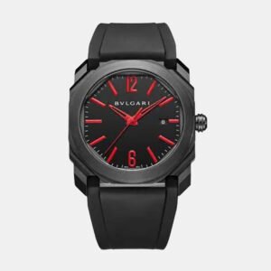 Bvlgari Black DLC Coated Stainless Steel Octo 102738 Automatic Men's Wristwatch 41 mm