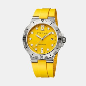 Bvlgari Yellow Stainless Steel Diagono 102788 Automatic Men's Wristwatch 41 mm