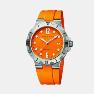 Bvlgari Orange Stainless Steel Diagono 102787 Automatic Men's Wristwatch 41 mm