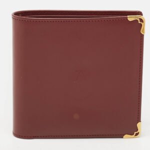 Cartier Burgundy Leather Must de Cartier Bifold Wallet