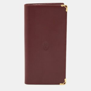 Cartier Burgundy Leather Must de Cartier Long Wallet