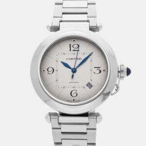 luxury-men-cartier-used-watches-p1144587-006 Cartier Pasha De Cartier WSPA0009 Automatic Stainless Steel Silver Dial Men's Wristwatch 41mm