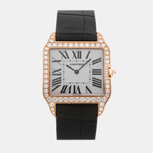 Cartier Santos Dumont WH100751 Manual Winding White Gold Silver Dial Men's Wristwatch 44.6 x 34.6 mm