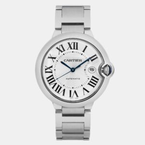 Cartier Silver Stainless Steel Ballon Bleu WSBB0049 Automatic Men's Wristwatch 42 mm