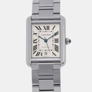 Cartier White Stainless Steel Tank Solo W5200028 Automatic Men's Wristwatch 31mm