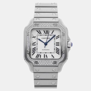 Cartier Santos W4SA0005 Automatic Stainless Steel Blue Dial Men's Wristwatch 39.8mm