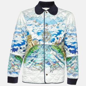 Casablanca White Printed Stain Le Vol Ideal Quilted Hunting Jacket L