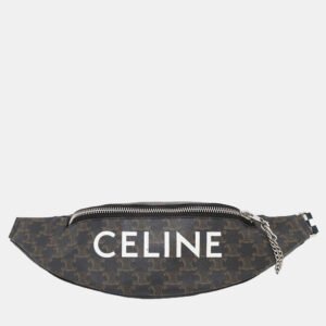 Celine Brown Pvc Leather Triomphe Logo Crossbody Bag
