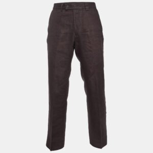 CH Carolina Herrera Brown Linen Regular Fit Trousers L
