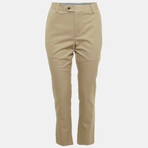 Charles Tyrwhitt Dark Beige Cotton Gabardine Extra Slim Fit Trousers S