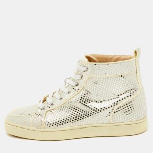 Christian Louboutin Off White Suede Star Rantus Orlato High Top Sneakers Size 43