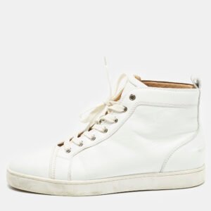 Christian Louboutin White Leather Louis High Top Sneakers Size 43