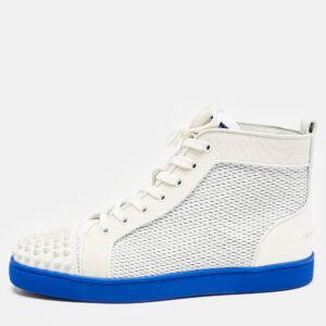 Christian Louboutin Grey Canvas and Leather Louis High Top Sneakers Size 43