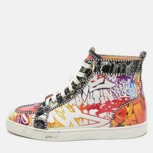 Christian Louboutin Multicolor Leather and Patent Leather Louis Orlato High Top Sneakers Size 44.5