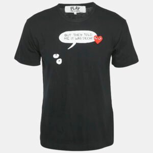 Comme des Garcons Black Printed Jersey T-Shirt L
