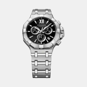 Concord Black Stainless Steel Saratoga 0320490 Automatic Men's Wristwatch 43 mm
