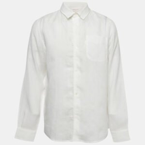 Derek Rose White Linen Button Front Shirt M