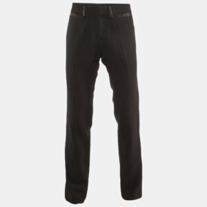 D&G Black Wool Crepe Tailored Pants M/Waist 33"
