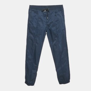 Dior Homme Navy Blue Nylon Zip Detail Pants S