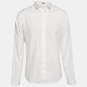 dior homme white cotton slim fit shirt l