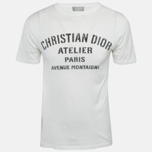 Dior Homme White Printed Jersey Crewneck T-Shirt XS