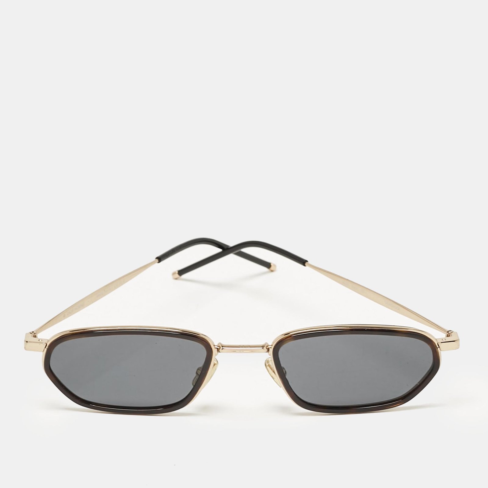 Dior Black/Gold Diorshock Oval Sunglasses
