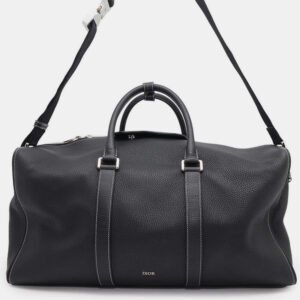 Dior Black Leather Rango Travel Shoulder Bag