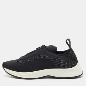 Dior Black Knit Fabric and Neoprene B25 Slip On Sneakers Size 40