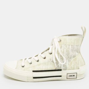 Dior White Oblique Mesh and Rubber B23 Sneakers Size 41
