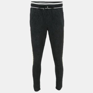 Dolce & Gabbana Black Jacquard Logo Embossed Pants XS