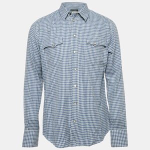 Dolce & Gabbana Blue Jacquard Sicilia Shirt XL