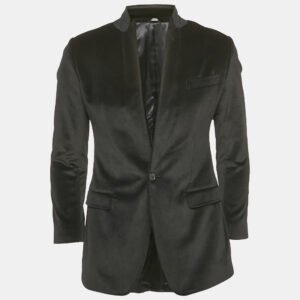 Dolce & Gabbana Black Velvet Single Breasted Martini Blazer S