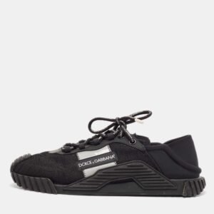 Dolce & Gabbana Black Mesh and Nylon Ns1 Low Top Sneakers Size 45