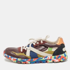Dolce & Gabbana Multicolor Leather and Suede Graffiti Sneakers Size 42