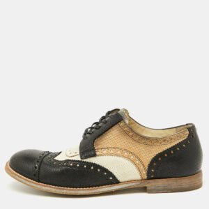 Dolce & Gabbana Multicolor Perforated Leather Lace Up Wingtip Brogue Derby Size 40
