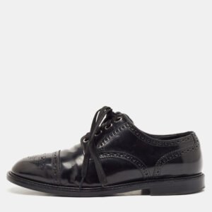 Dolce & Gabbana Black Leather Michelangelo Derby Size 42.5