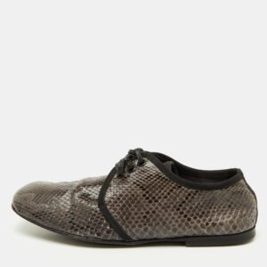 Dolce & Gabbana Grey/Black Python Lace Up Derby Size 40