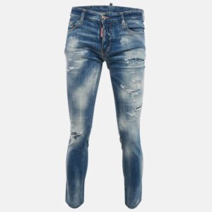 Dsquared2 Blue Distressed Denim Jeans S Waist 33"